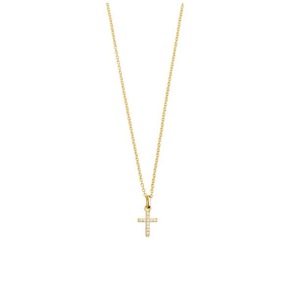 KREUZ Halskette 925/- Sterlingsilber, 18k Vergoldung