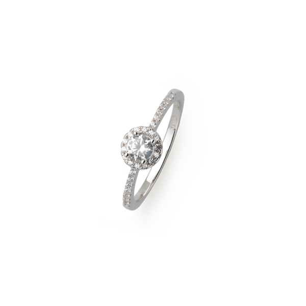 XENOX Karmoisierung RING für Damen, silberfarben aus Sterlingsilber mit weißen Zirkonia